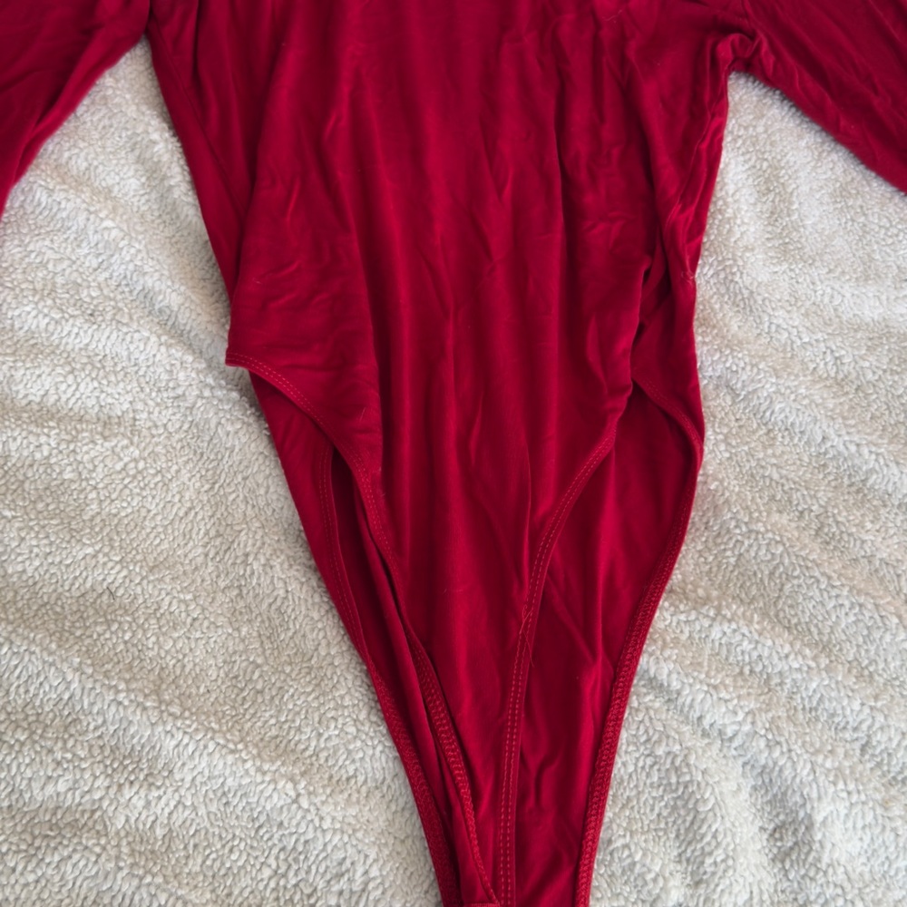 Red Long Sleeve Bodysuit